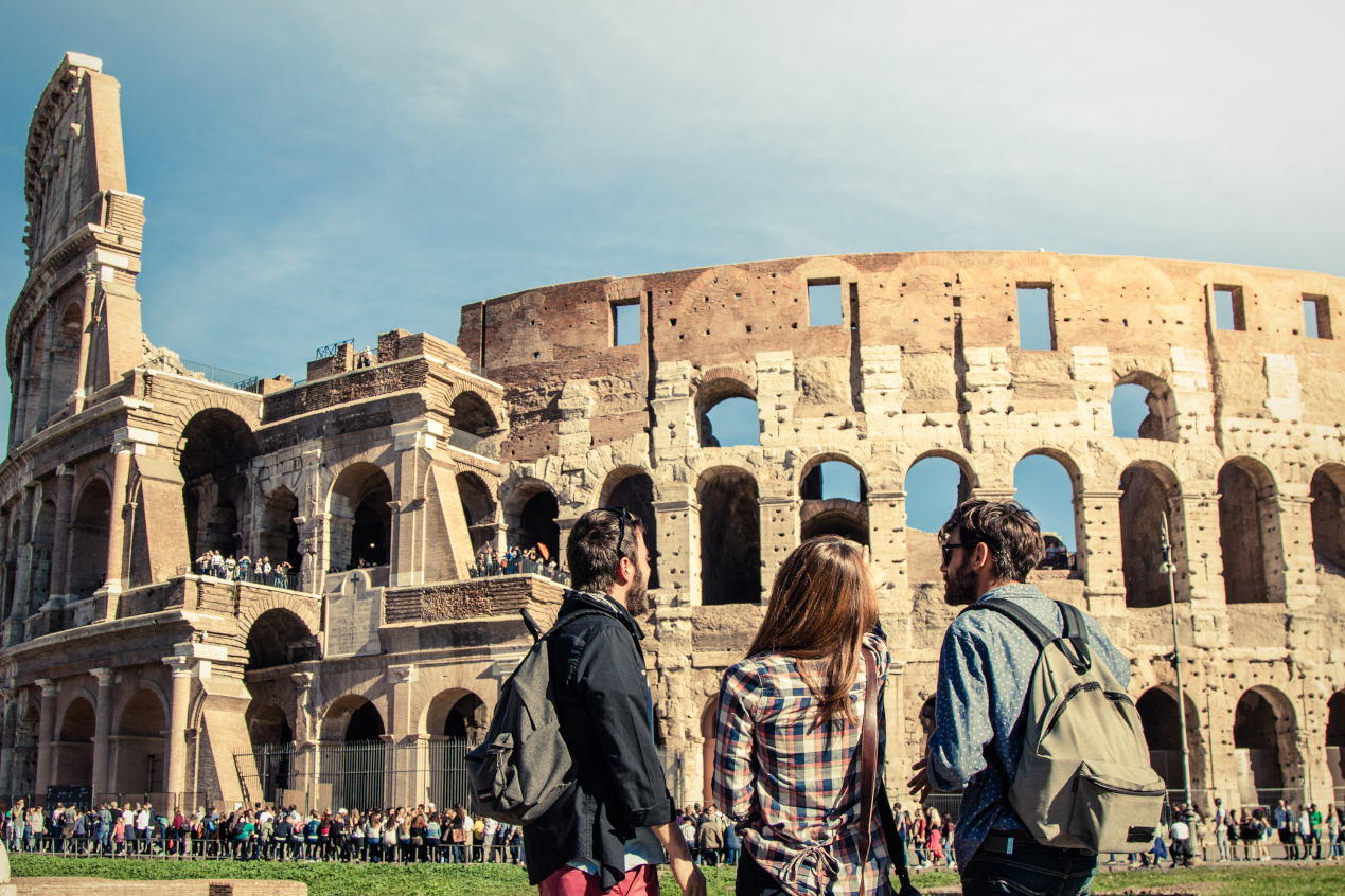 Founder walking near the Colosseum
