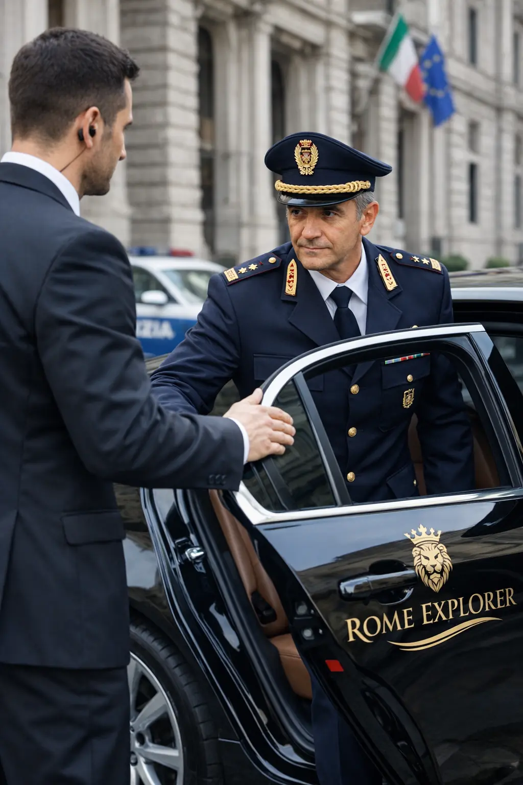 Private airport transfer in Rome with professional driver